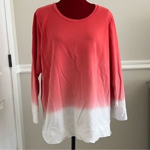 Denim & Co. French terry dip dye long sleeve tunic